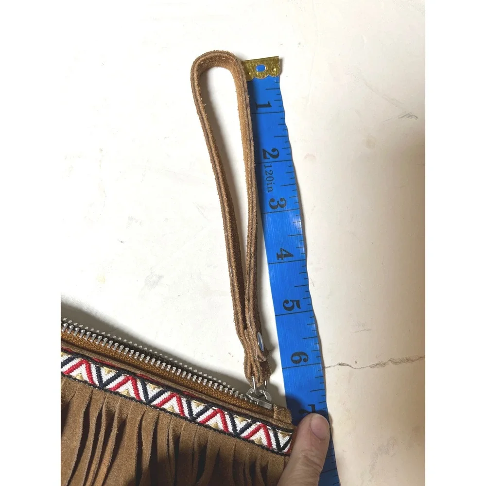 Boho Fringe Suede‎ Clutch Tan Southwestern Earthbound Trading Co